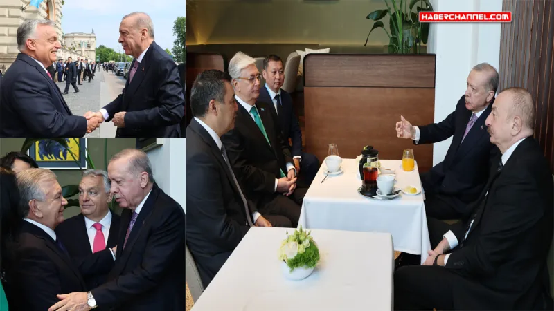 Cumhurbaşkanı Erdoğan, 'Türk Devletleri Teşkilatı Gayriresmi Zirvesi’ne katılan liderlerle sohbet etti