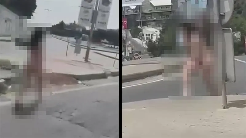 İstanbul'da Şok! Kadın Çırılçıplak Sokaklarda Görüntülendi!
