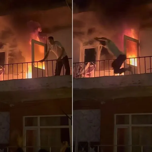 Kocaeli'nde Yangın Dehşeti! Alevler Arasında Kalan Komşu Balkondan Atladı