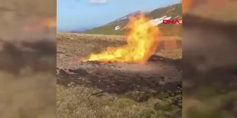 Yıldırım Felaketi! Ordu-Giresun Doğalgaz Hattında Büyük Yangın