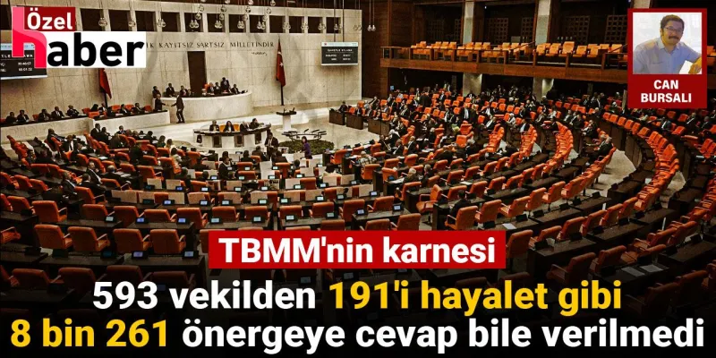 TBMM'nin karnesi: 593 vekilden 191'i hayalet gibi, 8 bin 261 önergeye cevap bile verilmedi
